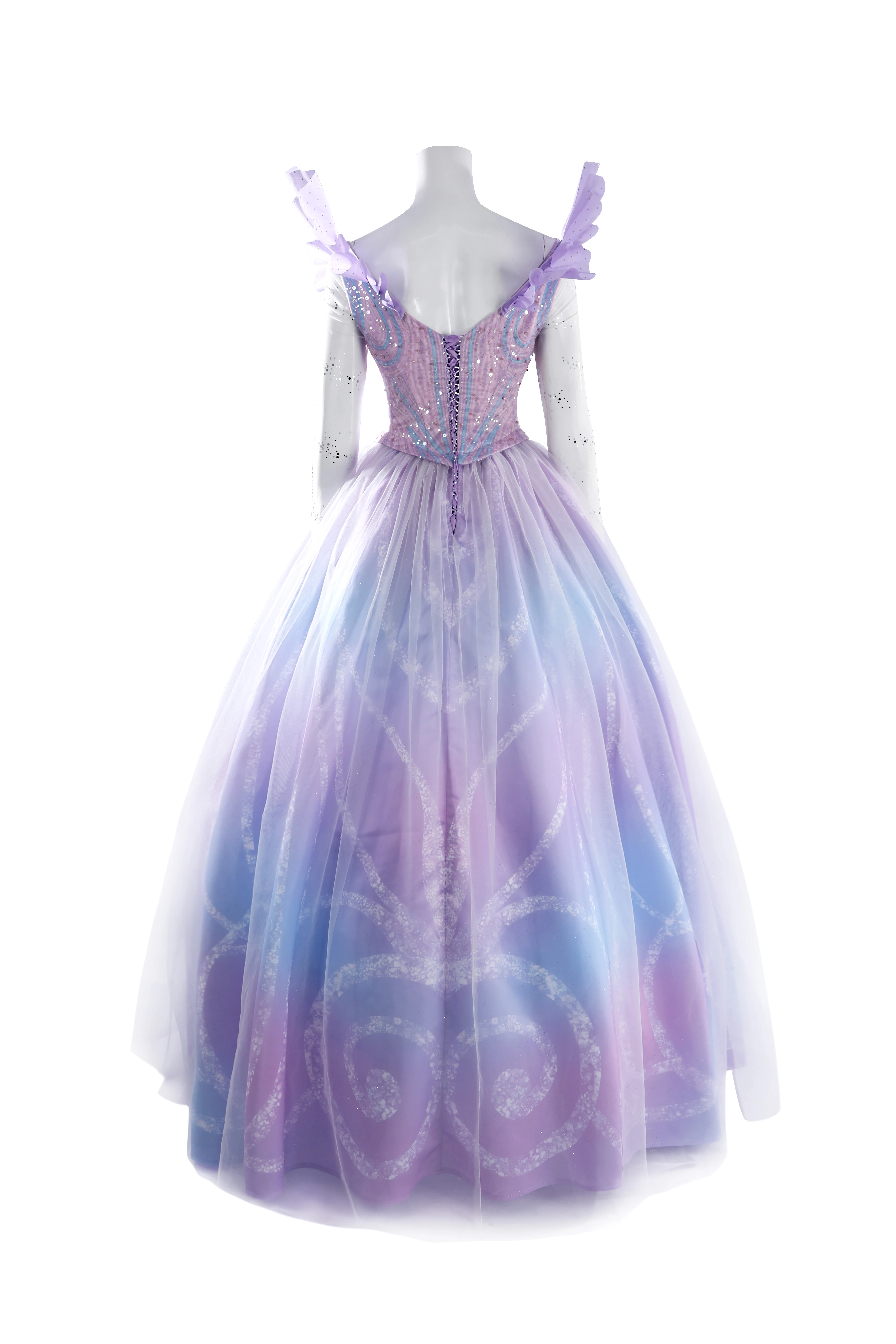 Obrázek 6: Nemravný glinda cosplais kostým žena šaty koruna halloween karneval večírek oblečení