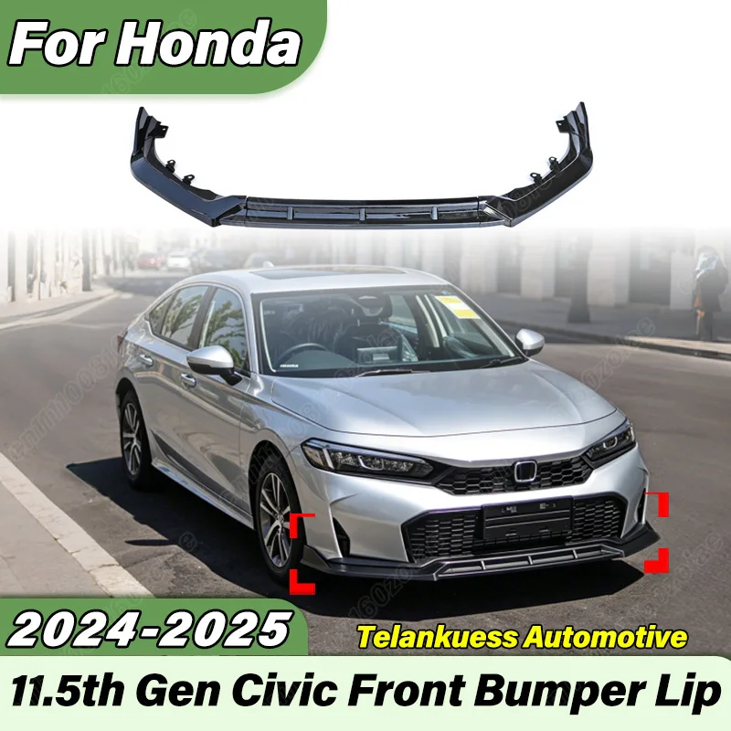 

For Honda 11.5th Gen Civic 2024 2025 Automobile Front Bumper Lip Sports Racing Front Chin Spoiler Body Modification Kit
