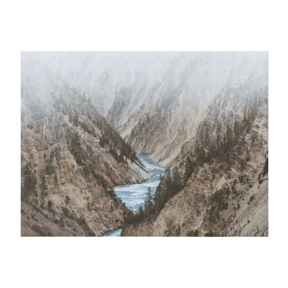 

Foggy Morning of The Mountains River Throw Blanket Cute Plaid Soft Beds Soft Big Bed Fashionable Blankets