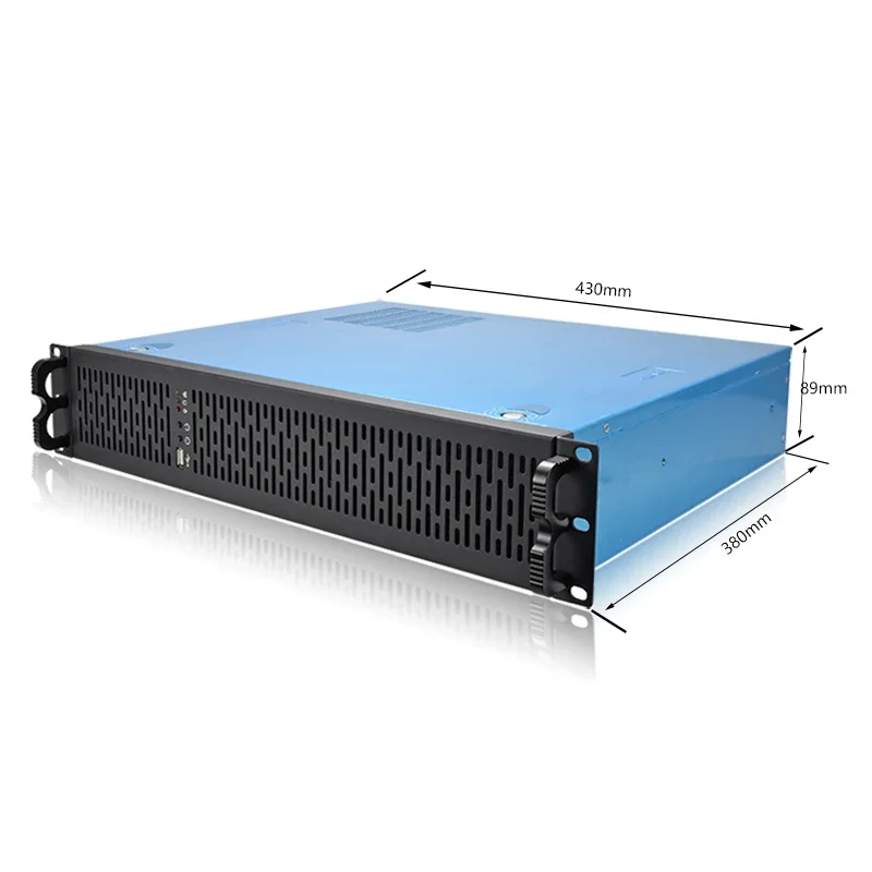 2U Rack PC Power 380 Deep Compact Security Surveillance Video Storage MATX Industrial Hard Disk Enclosure