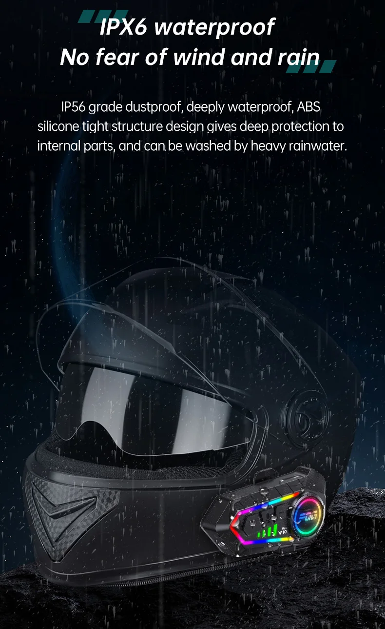 Y10 Max Motorradhelm Bluetooth 6.0 Intercom CVC+DSP Dual Intelligent Noise ReductionInter Comunicador – Detail 6