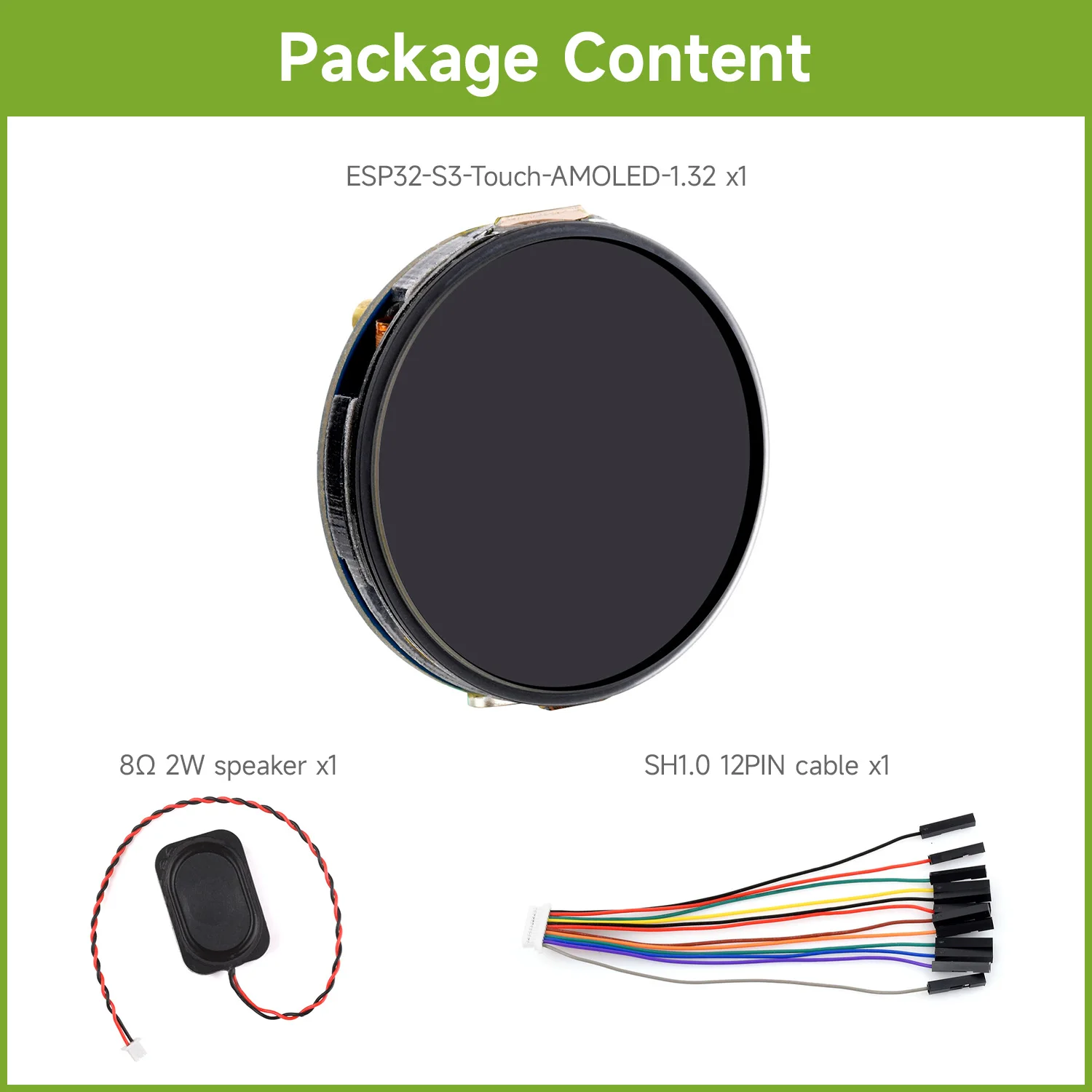 Waveshare ESP32-S3 1.32-calowy Okrągły Wyświetlacz Dotykowy AMOLED, Płytka Rozwojowa, 466×466 Pikseli, QSPI, Obsługuje Wi-Fi i Bluetooth 5 — zdjęcie produktu 6