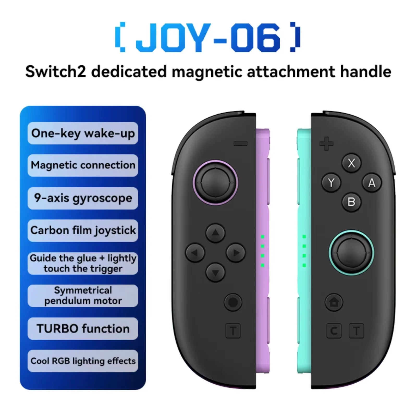 Switch 2 Wireless Joy-Con Controller RGB Hall Effect Joystick 6-Axis Gyro Turbo Vibration Gamepad Accessories image 3