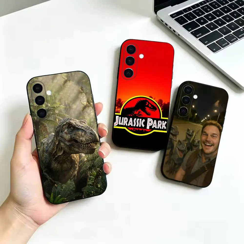 J‑Jurassic World Dino‑o Soft Black Cover, Fit for Samsung Galaxy A02S,A12,A22,A32,A42,A52,A21S,A31,A41,A51,A71,A72,A73,A30S