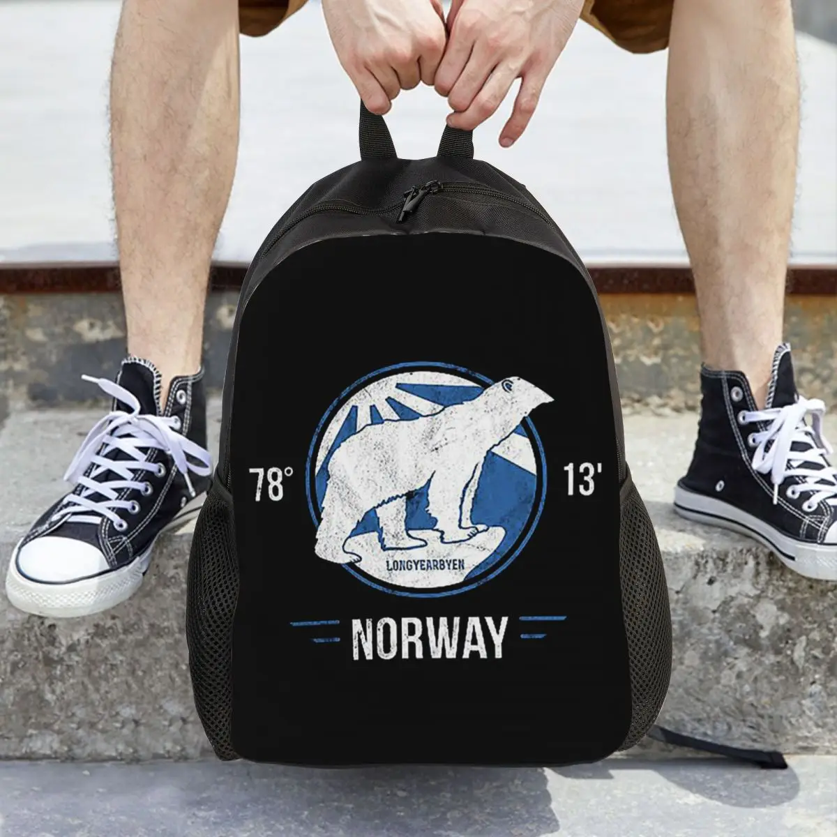 Svalbard Ijsbeer Middernacht Zon In Noorwegen Rugzak Dagrugzak Grote Capaciteit Boekentas Schooltas Schoudertassen voor Heren Dames