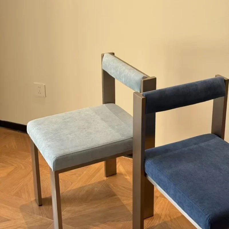 Nordic retro dining chair home simple backrest dining table and chair designer creative stainless steel Internet celebrity