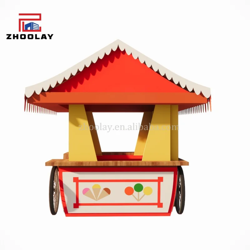 Custom.Mobile الغذاء وجبة خفيفة عربة الفاكهة الفردية تاكو هوت دوج المشروبات عربة اليد الحلوى بيع عربة الأطفال بارك #6
