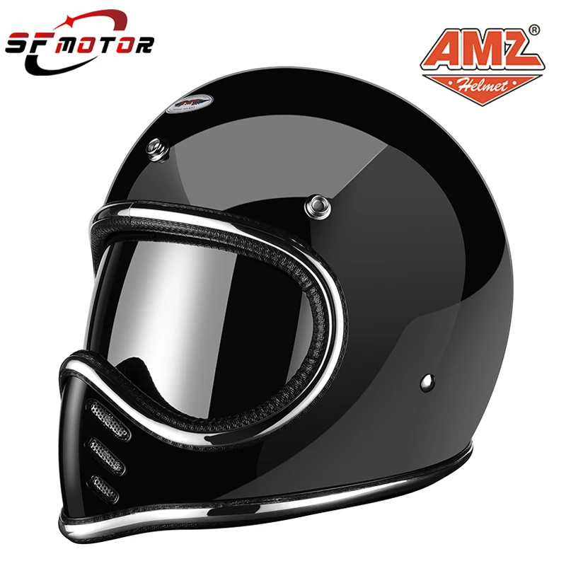 AMZ Ретро стекловолоконный мотоциклетный декоративный шлем мини-шлем Calf Racer Casco мото скутер для Honda CC110 CB300R Z900RS T120
