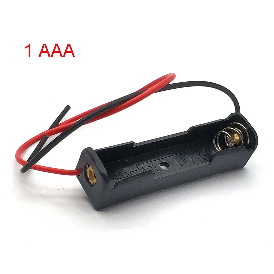 10 Stück AAA-Batteriehalter mit Kabelanschluss, 1–4 Fächer, Lötlochfreies Gehäuse für DIY-Projekte, BATTERIEN NICHT ENTHALTEN – Detail 2