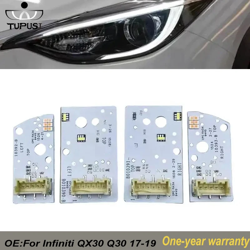 

2 шт. светодиодная плата DRL для Infiniti QX30 Q30 2017-2019, модуль платы дневных ходовых огней B010390-B B010391-B MDE911805
