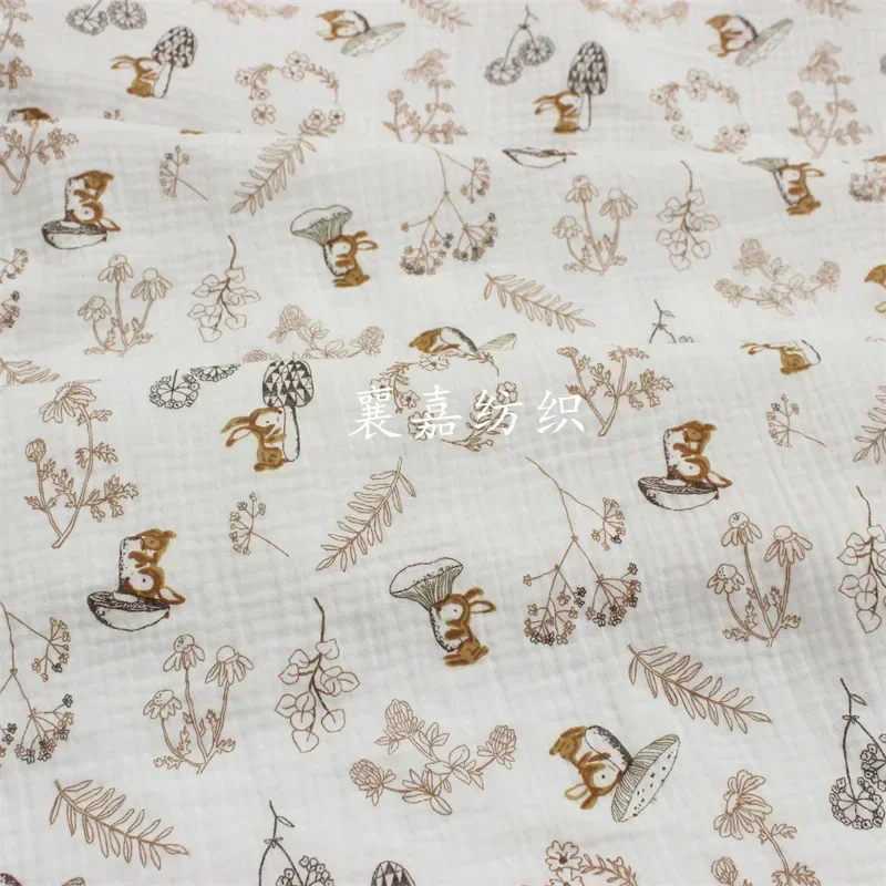 

10M/5M/3M/1M Double Layer Cotton Gauze Cartoon Bedding Fabric Materials for Sewing Accessories Article De Couture