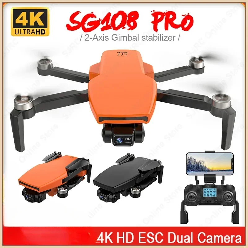 New ZLL SG108 Pro Drone 2- Axis Anti Shake Gimbal  Profesional 4K HD Dual Camera 5G GPS WIFI FPV Drones RC Quadrocopter Dron Toy