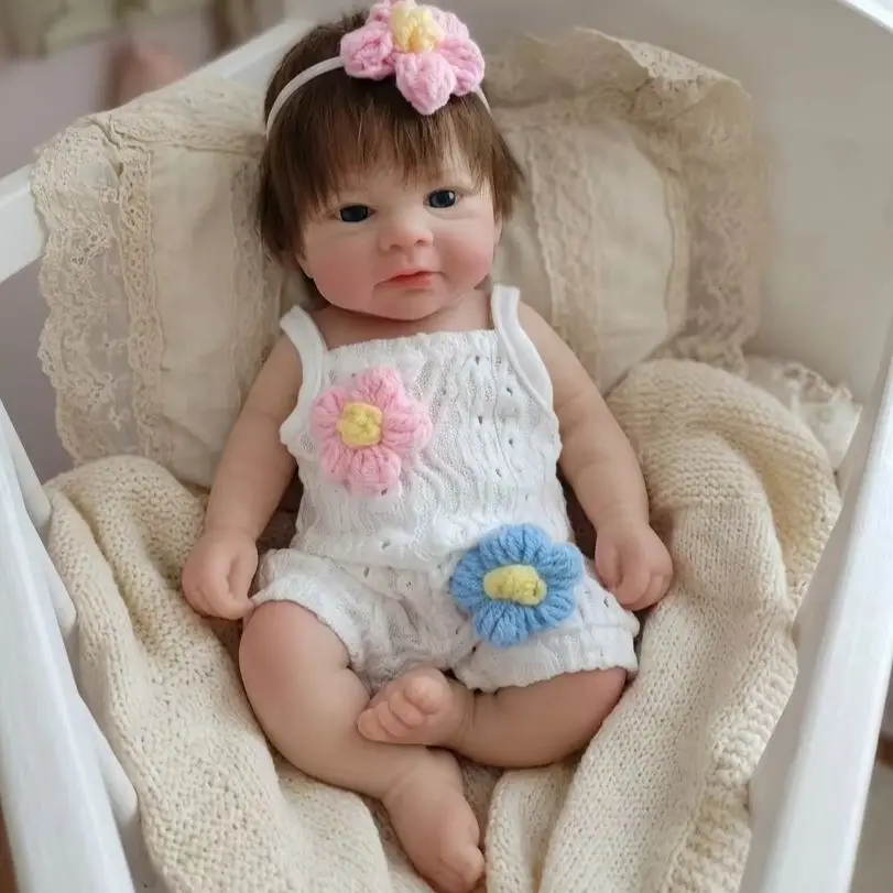 13‑Inch Full Silicone Collectible Doll, Open Eyes Design, Lifelike Realistic Texture, Flexible Poseable Body for Display