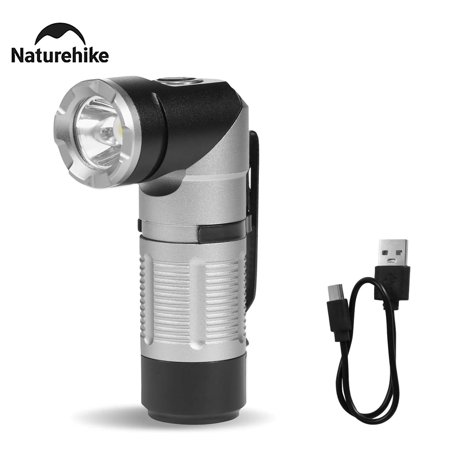 Naturehike 2024 New Camping Flashlight 90 Degree Rotatable Portable Outdoor Lantern Usb Charge Magnetic Ultralight Hiking Lamp