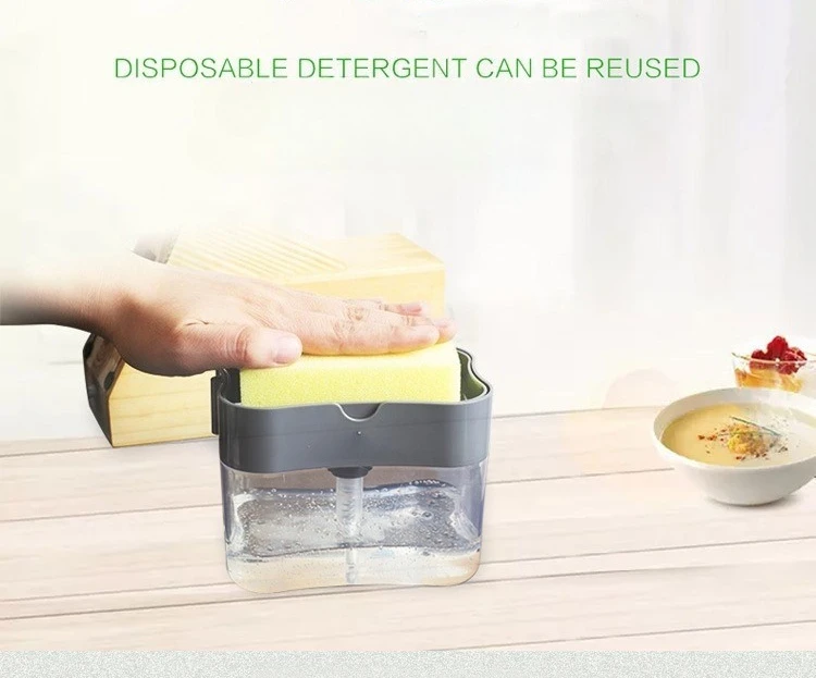 Press Type Automatic Dish Soap Dispenser Kitchen Liquid Refill Box Detergent Container for Easy Sink Storage