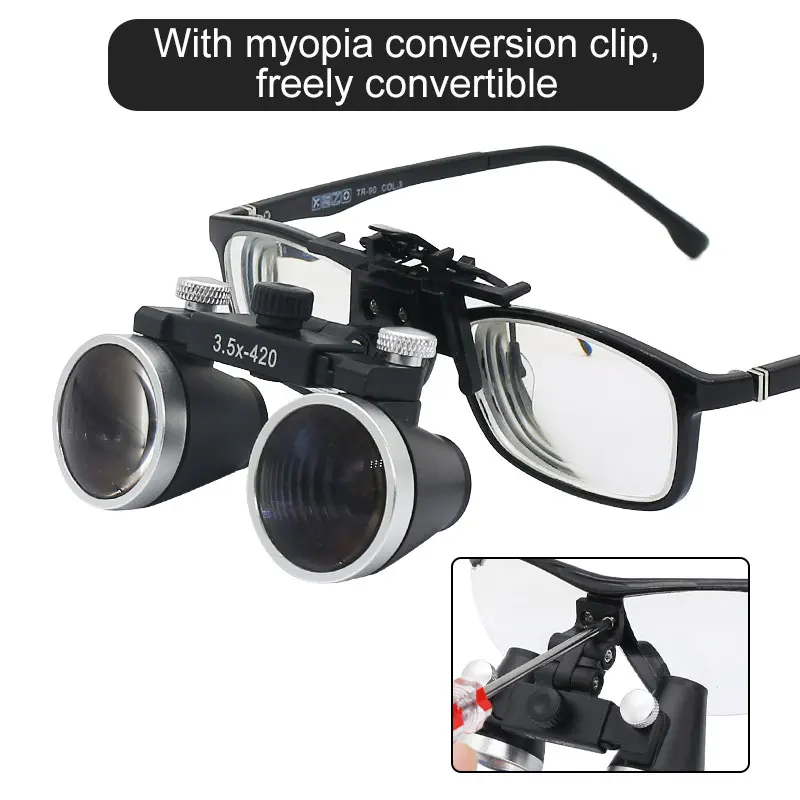 Head Wearing Dental Loupe Ultralight Binocular Magnifier Dentist Surgical Dental Glasses for Dental Surgery Angle Adjustable