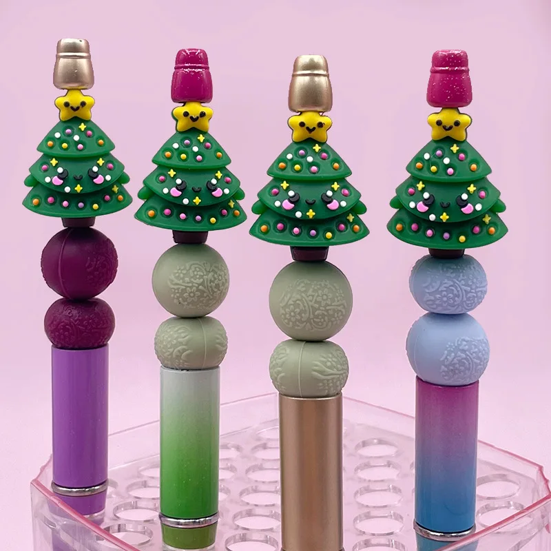 20/50pcs 3D Christmas Silicone Beads Focus Beads For Jewelry Making DIY Pacifier Chain Jewelry Accessories Focal Beads Wholesale