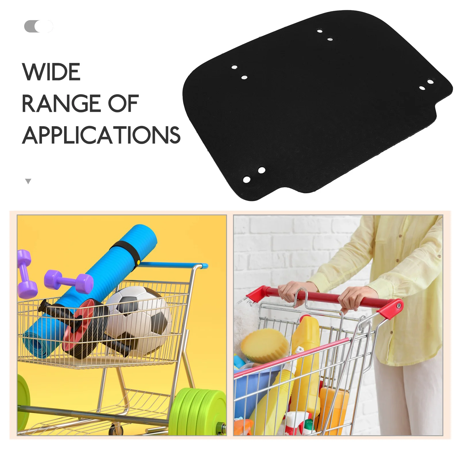 

Plastic Trolley Base Plate Anti-Slip Shopping Pad Universal Grocery Compatible with Various Sizes Hand Push