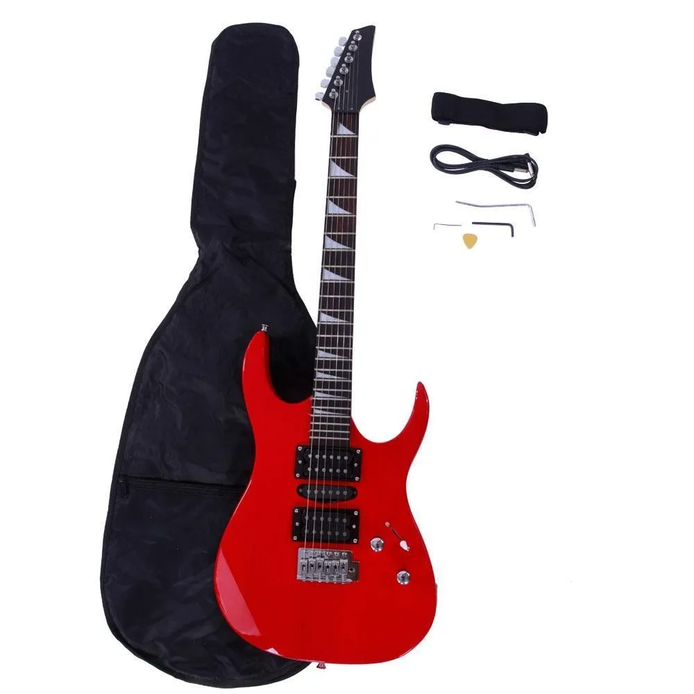 

170 Style Electric Guitar Beginner Kit 39 Inch Full Size 6 String Red with Bag