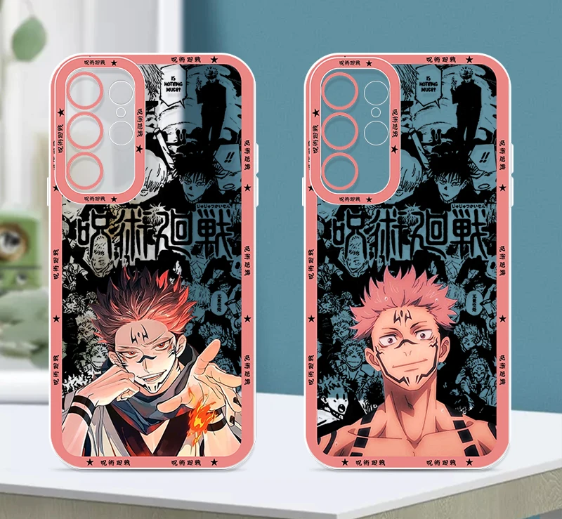 Anime Jujutsu Kaisen Yuji For Samsung S24 S23 S22 S21 S20 Pro FE Ultra A23 A52 A53 A71 Angel Eyes Transparent Phone Case