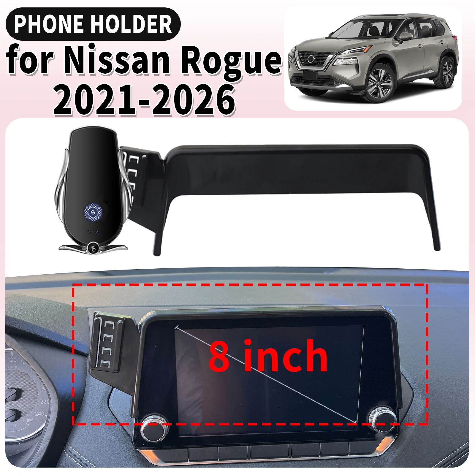 

fit for Nissan Rogue 2021-2026 T33 8inch Screen Base Mount Phone Holder Dedicated Clip-On Navigation Bracket Car​​ accessoires