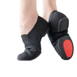 Scarpe da salsa basse da donna in tela Proforma morbida in gomma e pelle scamosciata con fondo in pizzo per scarpe da ballo jazz elasticizzate da donna