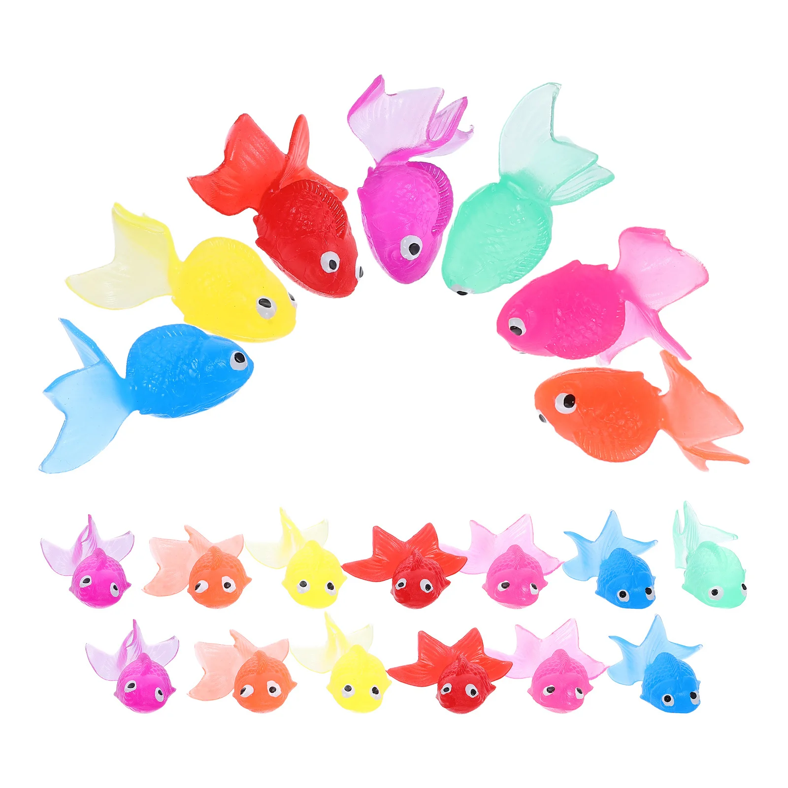 

20Pcs Lifelike Artificial Goldfish Vivid Appearance Nonrolling Aquarium Decoration Mixed Color Goldfish Ornament