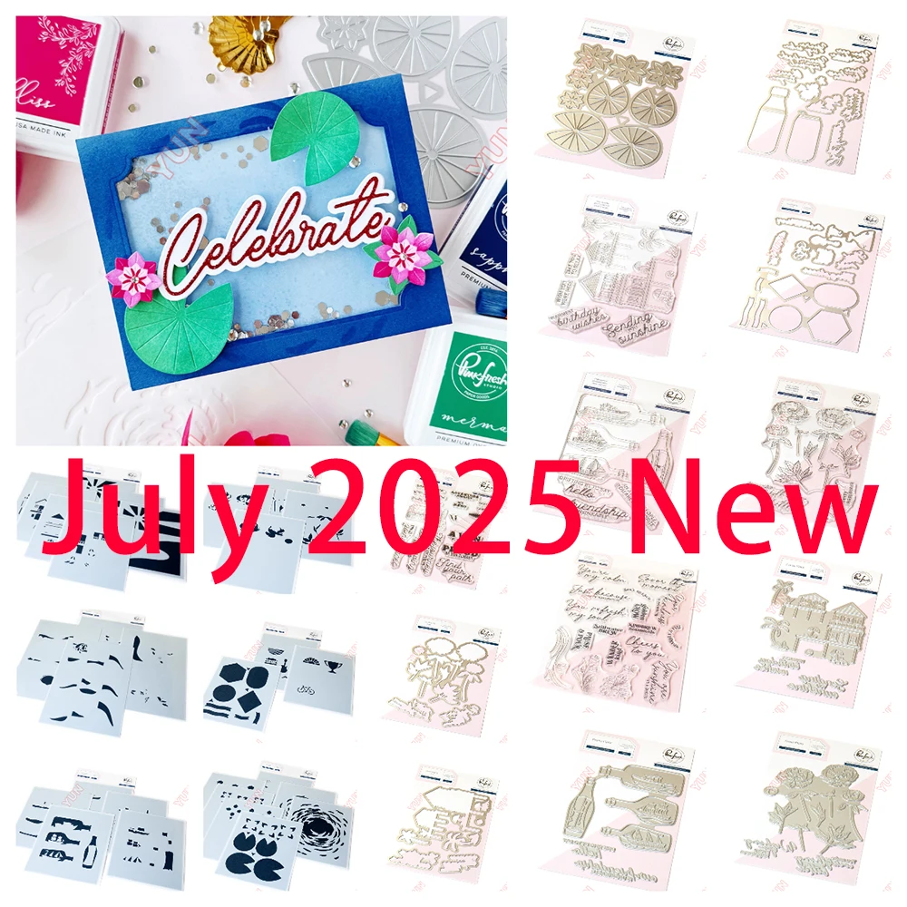 

Coastal Paradise Metal Cutting Dies Stamps Stencil Message Bottle Flower Water Lilies Die DIY Scrapbook Card Make Molds 2025 New