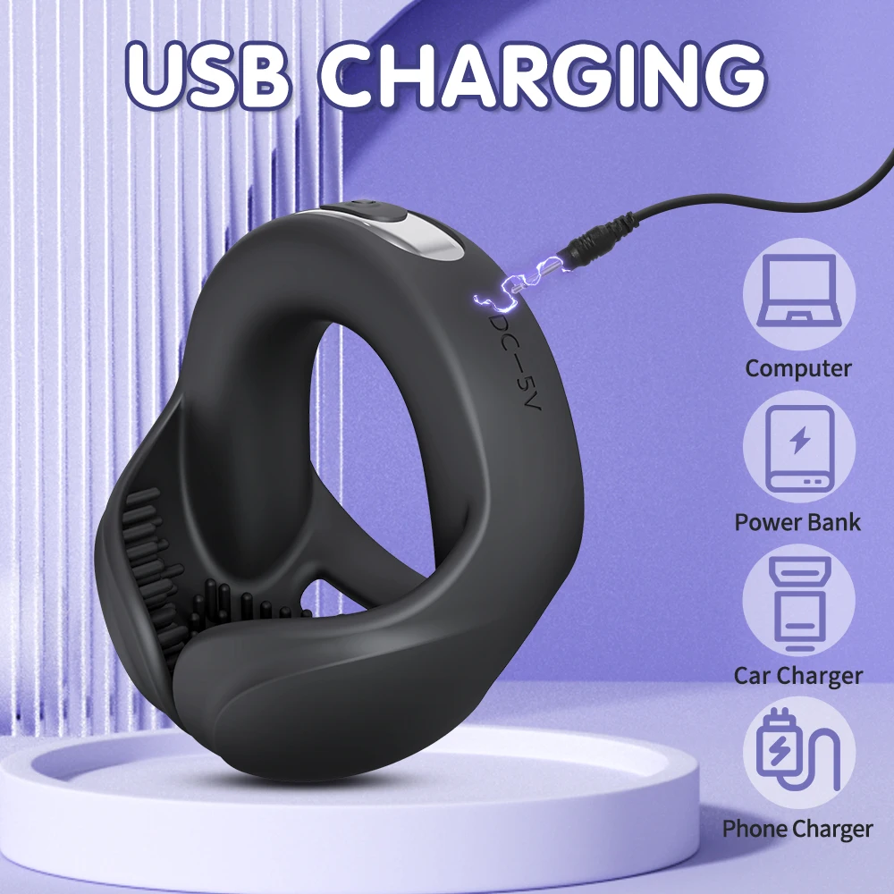 Male Vibrating Cock Ring Sex Toys for Men Penis Ring Vibrator 10 Vibrations  for Testicle Stimulator Adult Products for Men 18 view 6