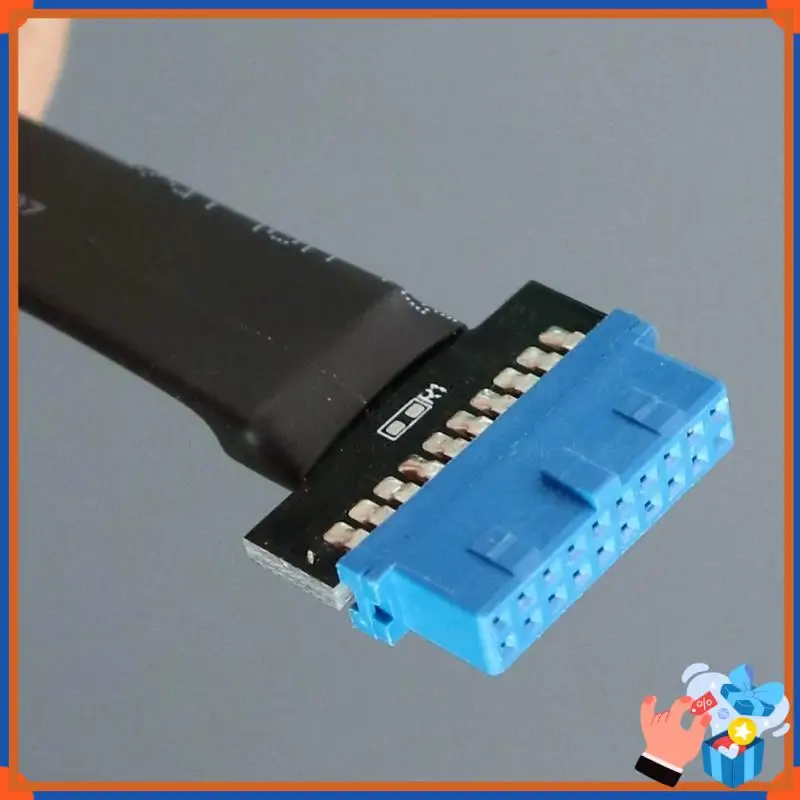 Compact USB 3.0 Type-C To Type-E 19/20P Internal Mainboard Flat Ribbon Cable Extender For ITX/ATX Pcs