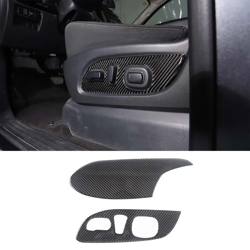

For 2016-2023 Nissan Titan Soft Carbon Fiber Car Seat Adjustment Switch Panel Sticker Car Interior Protection Accessories 2Pcs