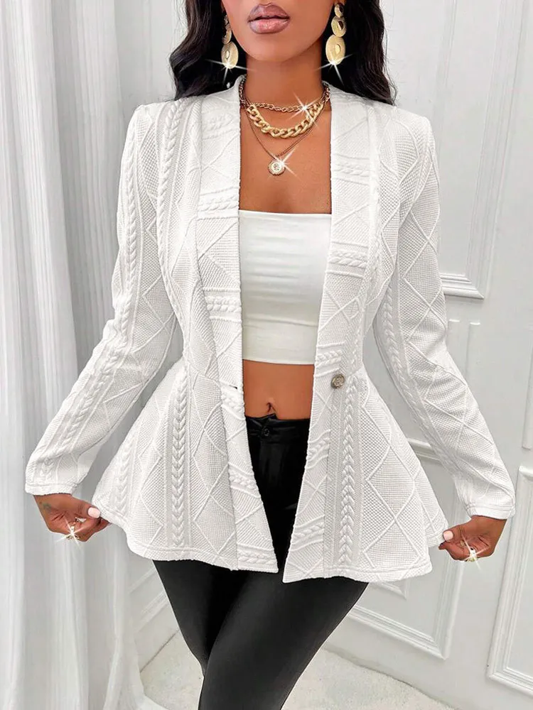 TRAF Chic Solid Button Knitted Cardigan Women Deep V Neck Long Sleeve White Top Retro Casual Elegant Lady Jackets Spring Sweater
