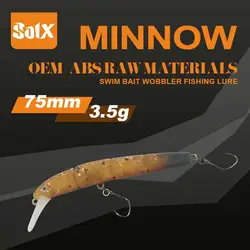 Floating Minnow 7.5cm 3.5g Top Water Fishing Lure Weight System HardBait Suspending Wobbler Jerk Bait 0-1.5m