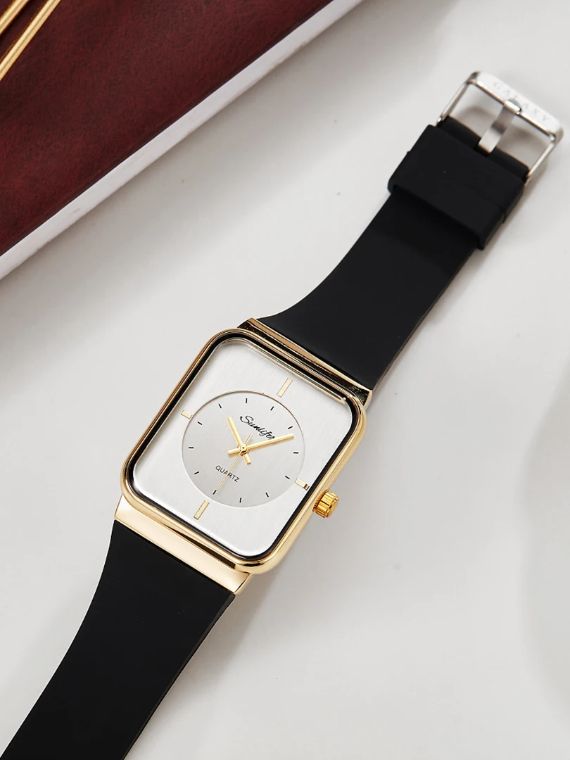 Women Silicone Watch Soft Rubber Band Quartz Wristwatch Simple Minimalist Female Black White Gold Clock Students Fashion Reloj