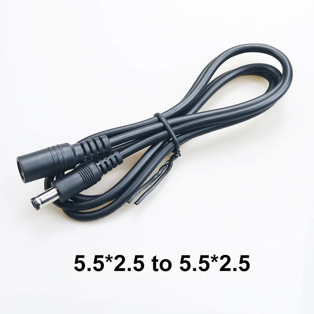 1/2/3M DC 5,5x2,1mm 5,5x2,5mm Verlängerungskabel Stecker auf Stecker/Buchse Stromversorgungsanschlusskabel für CCTV-Überwachungskameras