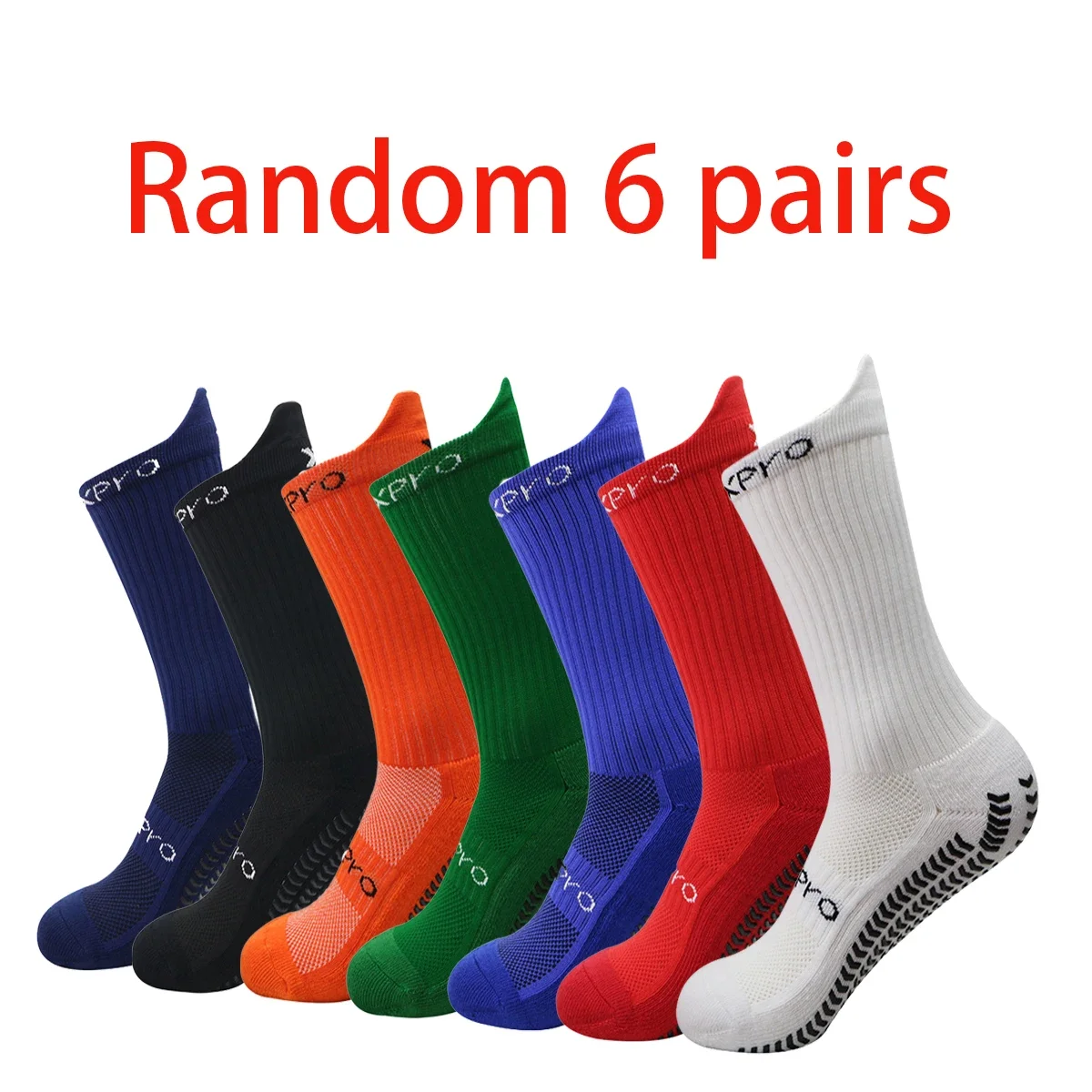 

6 pairs of powerful football socks are randomly selected. One size is suitable for all
