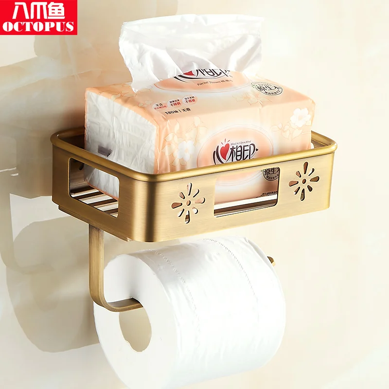 Wyj Hollow Pattern Tissue Holder Toilet Paper Basket Toilet Paper Holder Antique Bathroom Storage Rack