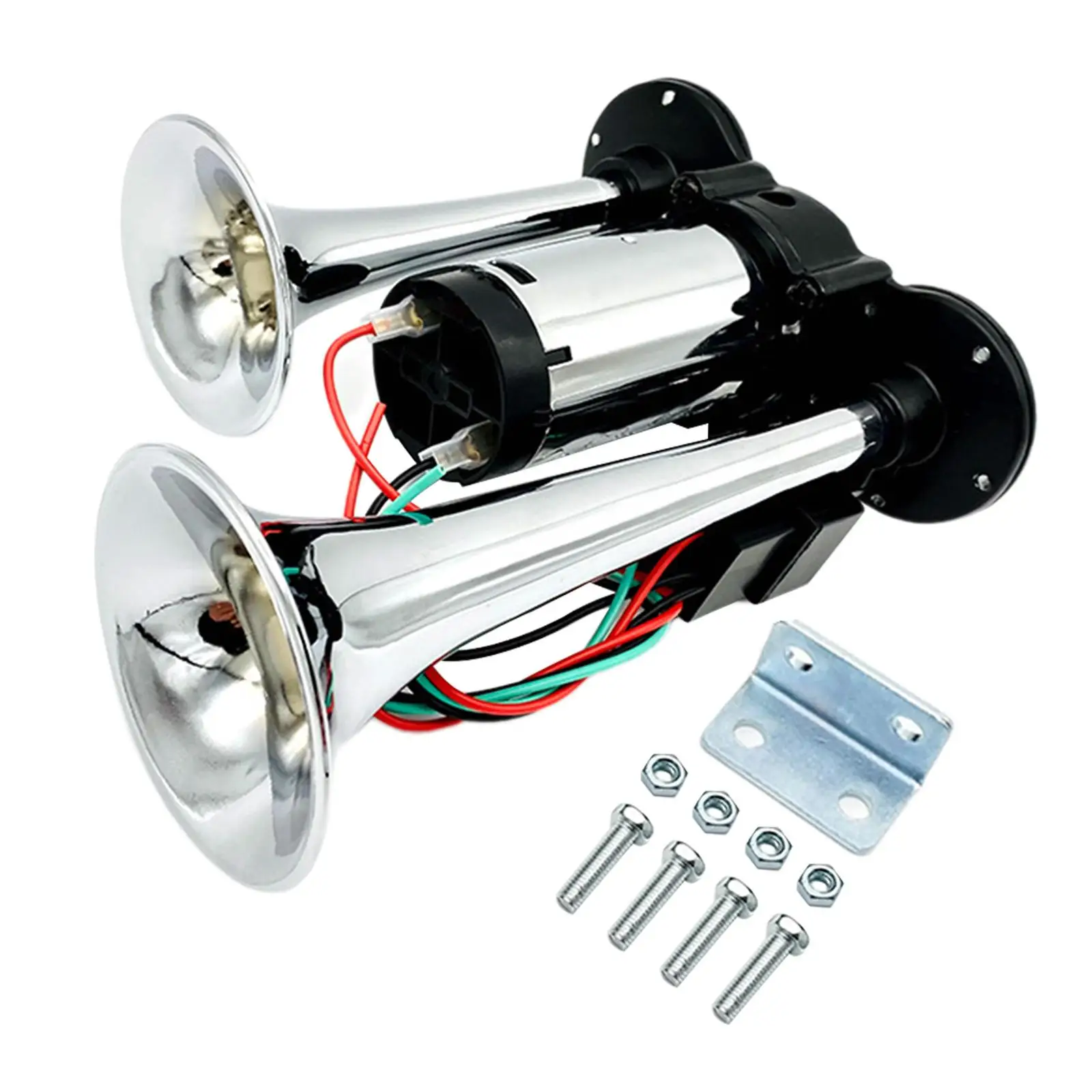 Electric Air Horns Kit for Vehicles 120dB Loud for Vehicles Boats Suvs