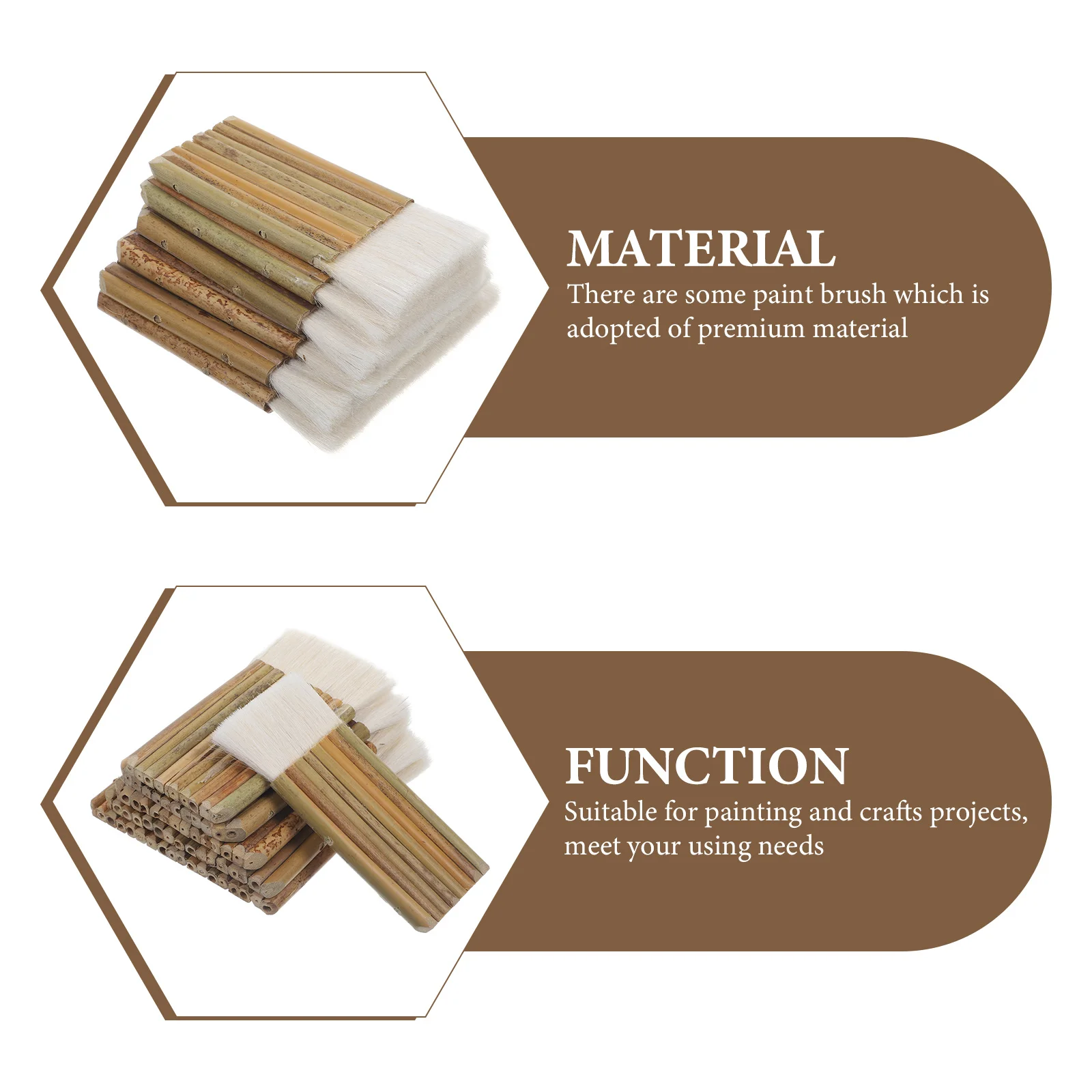 

6Pcs Multi-Function Wood Handle Paint Brush Set Fine Sheep Hair Bristles for Wall Wood Furniture Art DIY Projects