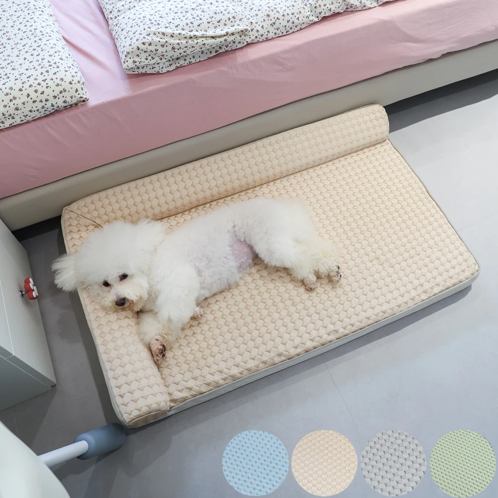 

Dog Sofa Summer Cooling Pet Sofa All-season Anti-slip Pet Mat Removable and Washable Pets Sponge Bed for Medium Large Dogs Cats