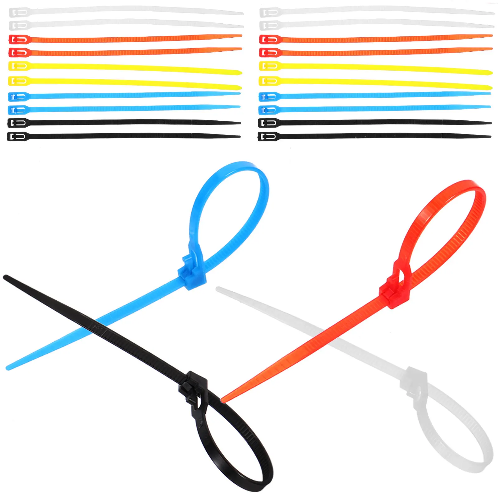 500Pcs Multi Purpose Reusable Zip Ties Heavy Duty Nylon Self Locking Cable Ties for Indoor Outdoor Gardening Cord Management