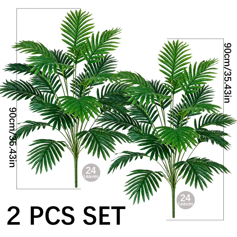 Künstliche Pflanzen mit 24 Blättern, Areca-Palmen, Bäume im Topf, Kunststoff, grün, künstlicher Pflanzenbaum, Bonsai für Zimmer, Zuhause, Innen- und Außendekoration