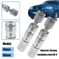 14mm 16mm Spark Plug Socket Wrench Adapter 12-Point 3/8inch Drive Universal Joint with Magnetic Flexible Socket Car Repair Tool