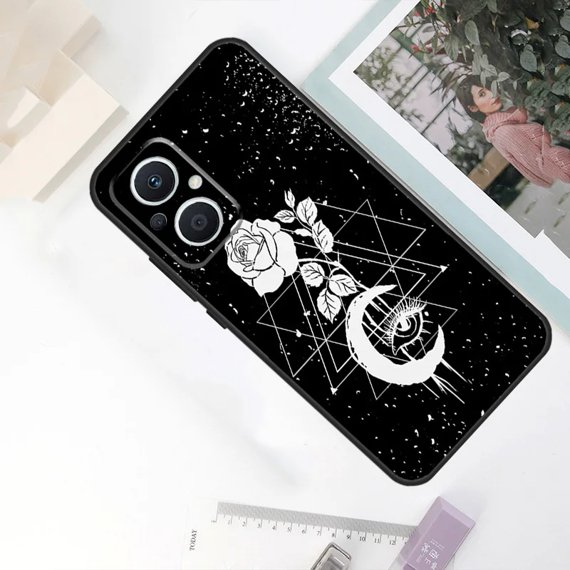 Occult Witchcraft Moon Gothic Witch Case For OPPO Reno 11F 10 Pro 4 5 6 7 8 Lite 4Z 5Z 8T OPPO Find X5 X6 Pro X2 X3 Neo Cover