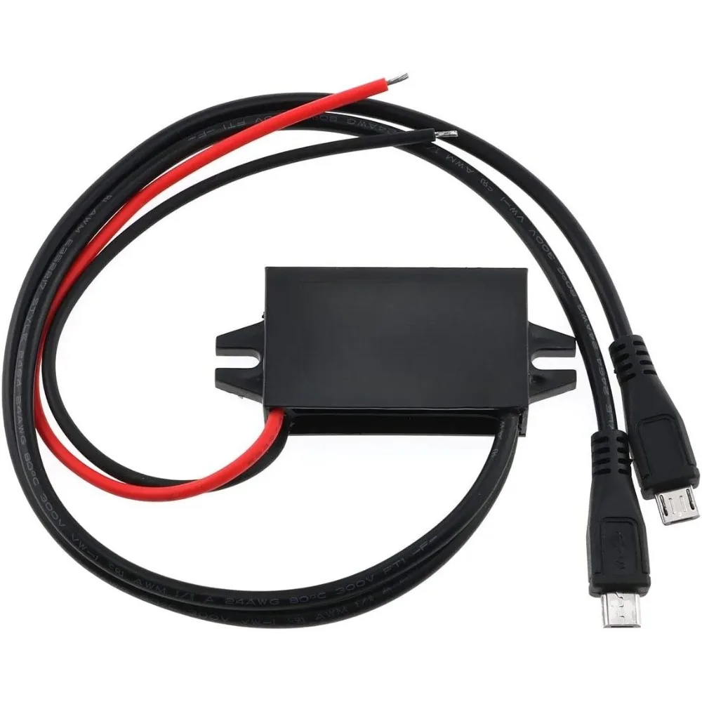 

Converter Module 12V To 5V 3A 15W Regulator Step Down Car Power Converter With Double Micro-USB Cable DC To DC Buck Converter