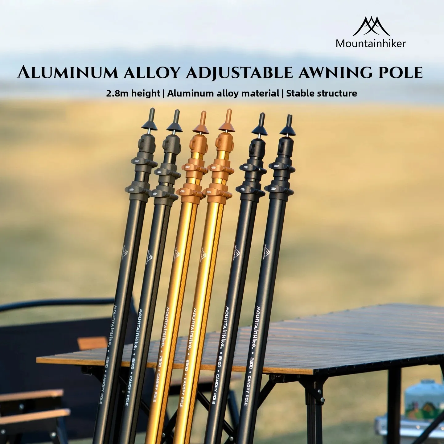 

MOUNTAINHIKER Telescopic Tent Pole Adjustable Aluminium Alloy Rods for Trailor Backpacking Hiking Camping Awning Shelter Canopy