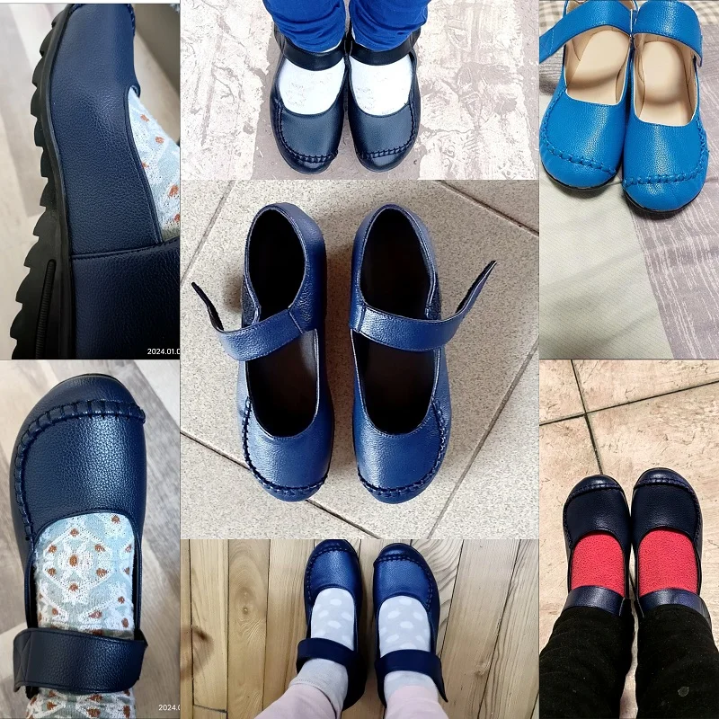 Black Wedges Mary Janes Shoes for Women 2024 Concise School JK Uniform Shoes Japanese Style Nurse Shoes Ladies Leather Moccasins