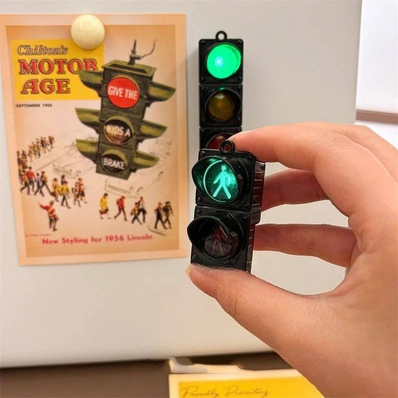 Glowing Magnetic Fridge Stickers Light Traffic Light Luminous Light Box Creative Refrigerator Sticker Magnets Home Decor Gifts