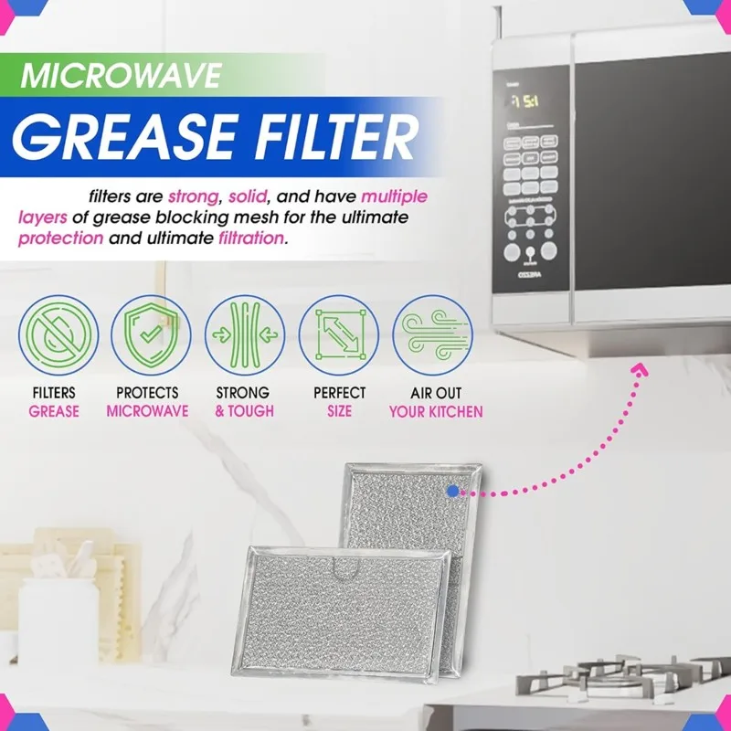 AT28-For Frigidaire 5304464105& For GE WB06X10608 Microwave Oven Grease Filter- Aluminum Kitchen Accessory