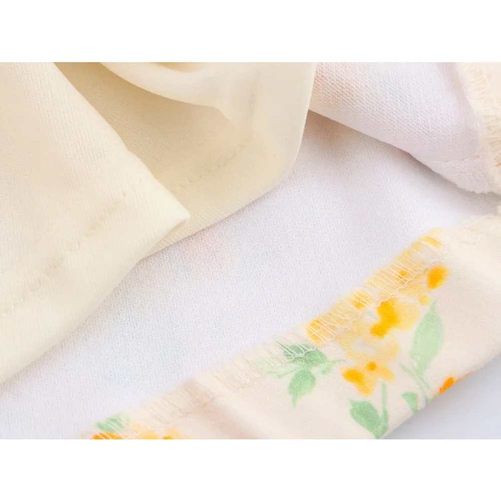 Women's Gorgeous Orange Floral Poplin Bow Dress Elegant Short Straight-neck Dress with Bow Straps Vacation Flower Printing Dress